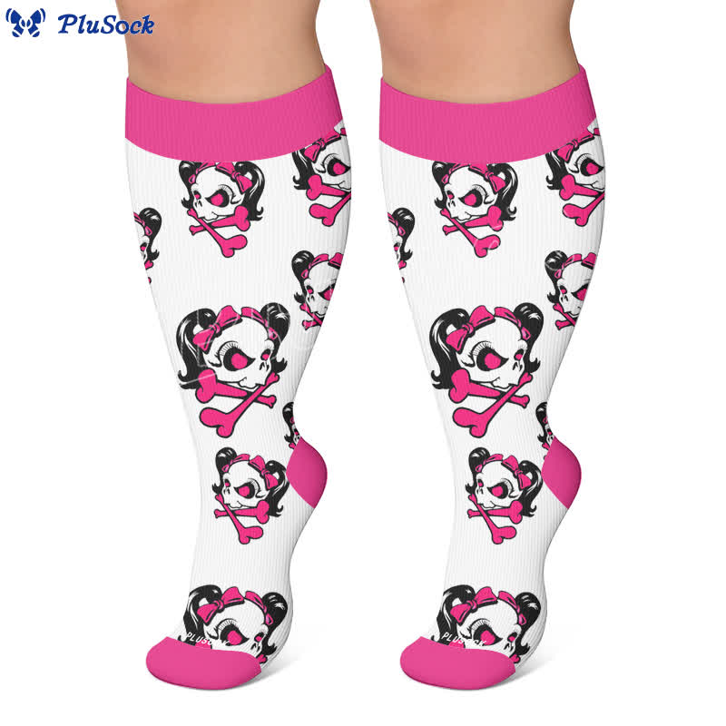 Kawaii-Totenkopf-Kompressionsstrümpfe in Übergröße - image 5