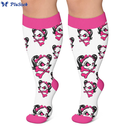 Kawaii-Totenkopf-Kompressionsstrümpfe in Übergröße - image 5