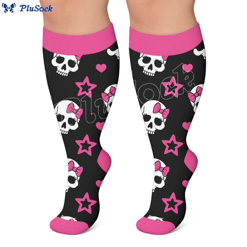 Kawaii-Totenkopf-Kompressionsstrümpfe in Übergröße - image 7