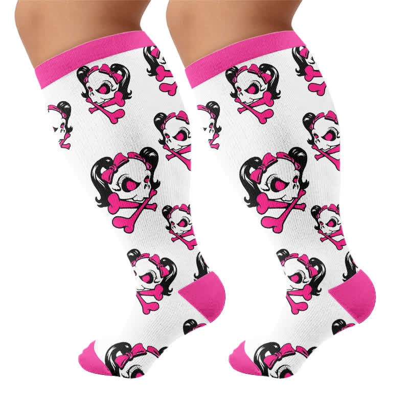 Kawaii-Totenkopf-Kompressionsstrümpfe in Übergröße - image 8