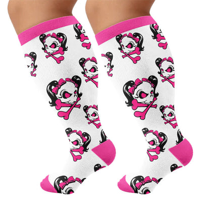 Kawaii-Totenkopf-Kompressionsstrümpfe in Übergröße - image 8