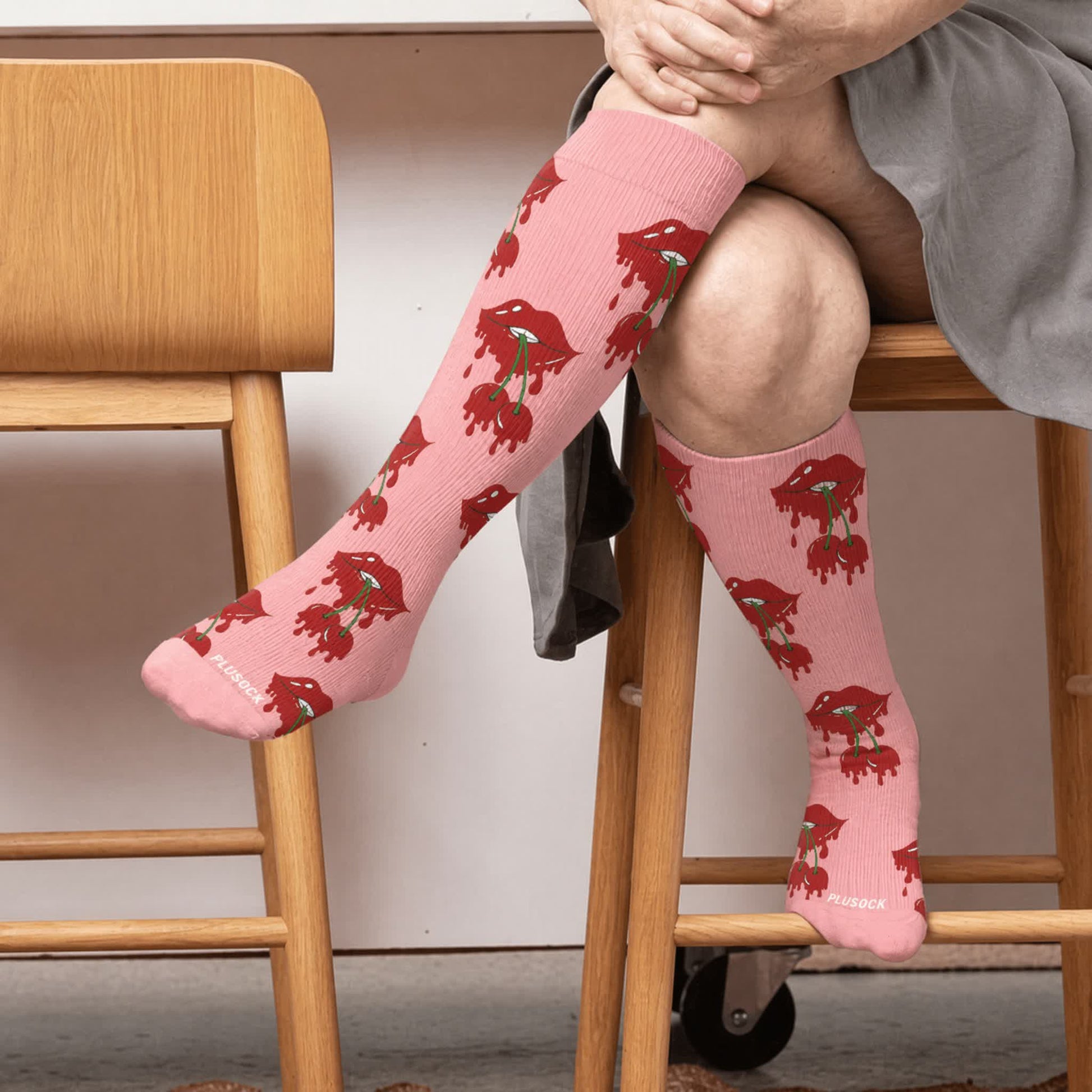 Kompressionsstrümpfe für tropfende Lippen in Übergröße - Rosa(1 Paar) - 4XL - image 1