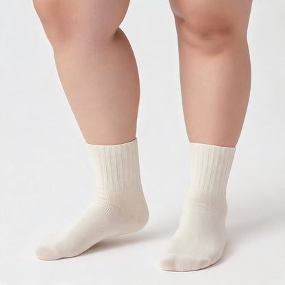 Weiche, gerippte, milchweiße Viertelsocken (3 Paar) - image 1