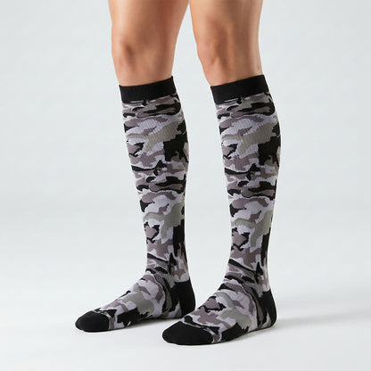 Blaue Camouflage-Kompressionsstrümpfe (3 Paar) - Grau - S/M - image 1