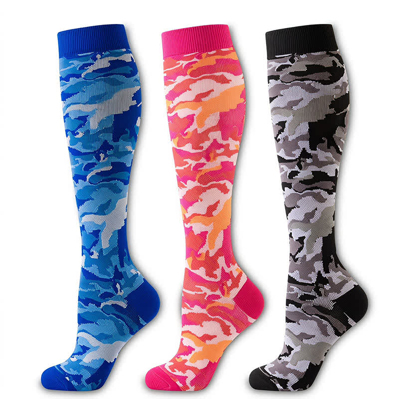 Blaue Camouflage-Kompressionsstrümpfe (3 Paar) - Mehrfarbig - S/M - image 5