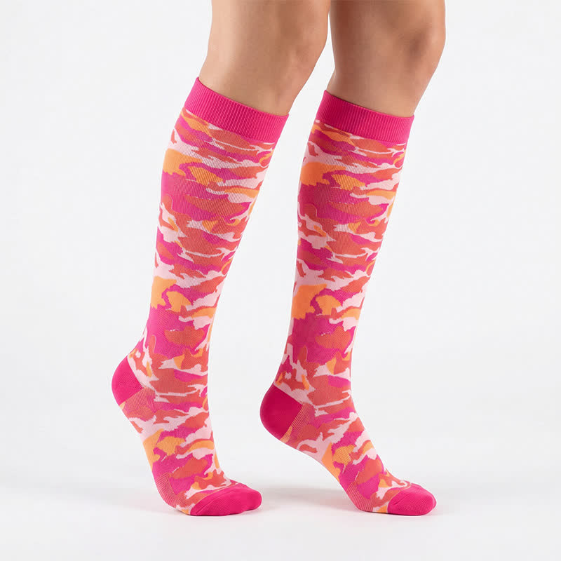 Blaue Camouflage-Kompressionsstrümpfe (3 Paar) - Rosa - S/M - image 2