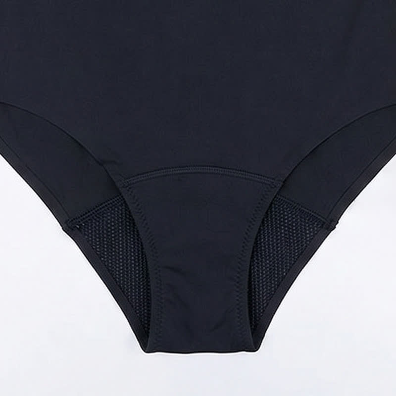 Minimalistischer Badeanzug mit Rundhalsausschnitt - image 7
