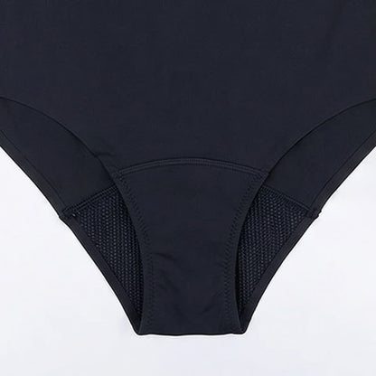 Minimalistischer Badeanzug mit Rundhalsausschnitt - image 7