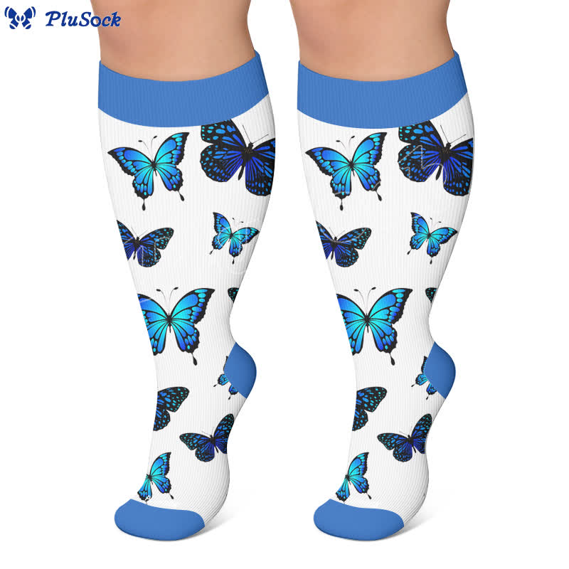 Plus Size Allover Butterfly Kompressionsstrümpfe - image 5