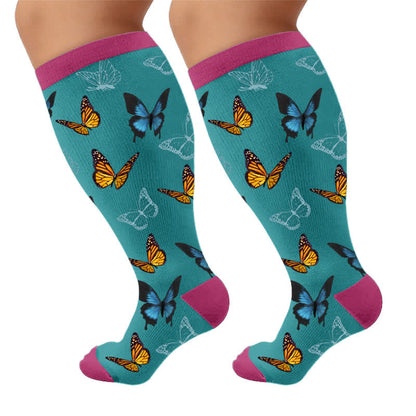 Plus Size Allover Butterfly Kompressionsstrümpfe - image 10