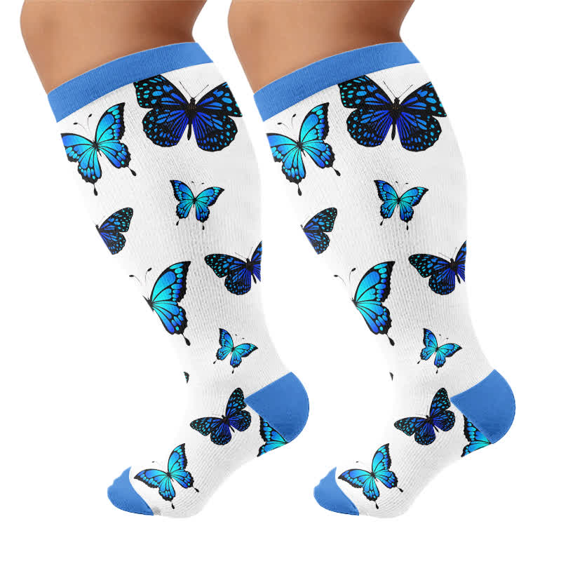 Plus Size Allover Butterfly Kompressionsstrümpfe - image 8