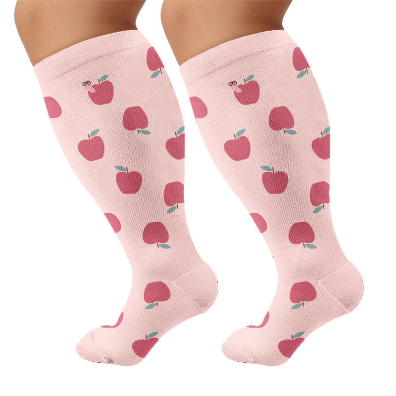 Kompressionsstrümpfe mit Print in Übergröße - Rosa (1 Paar) - 4XL - image 9