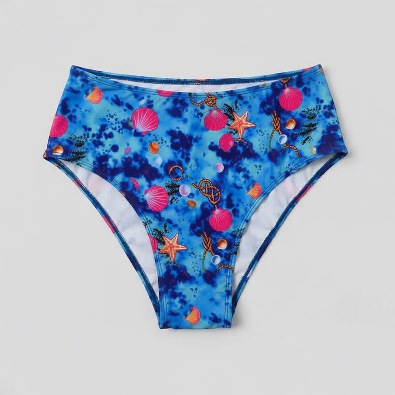 Zweiteiliges Badekleid mit Blumen- und Muschelmuster und Twist-Detail vorne - image 19