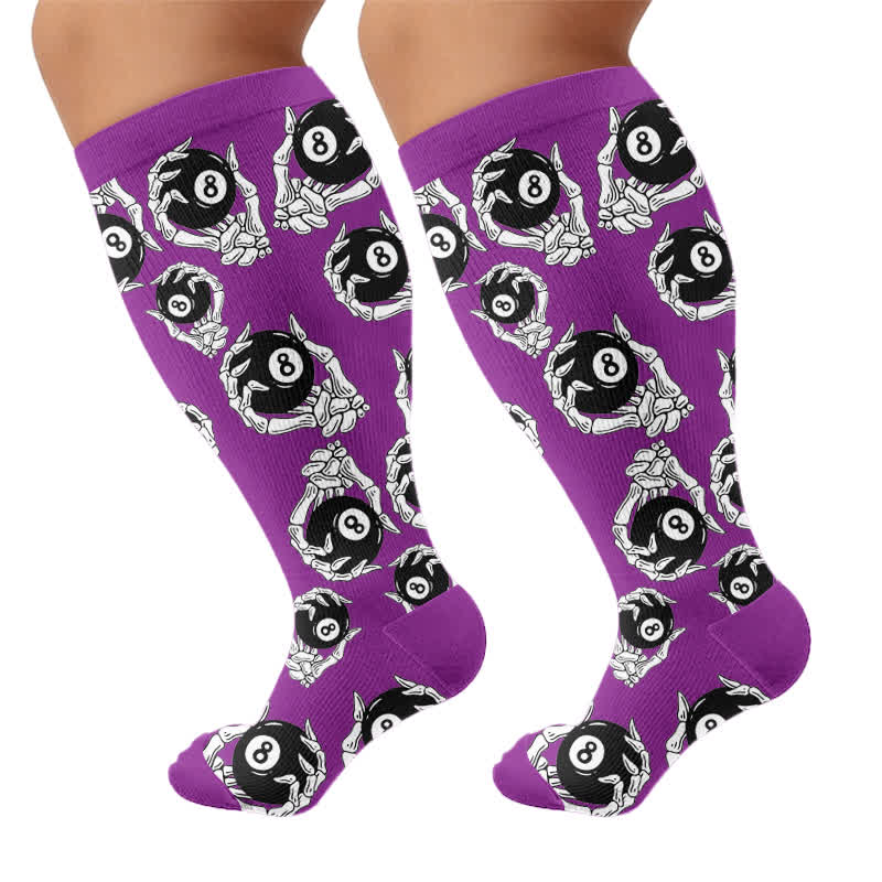 Kompressionsstrümpfe mit Totenkopfmotiv in Übergröße - image 8