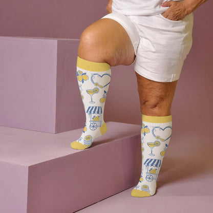 Kompressionsstrümpfe in Übergröße mit Zitronencocktail-Geschmack - Gelb (1 Paar) - 4XL - image 1
