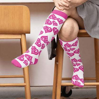 Sexy Herz-Kompressionsstrümpfe in Übergröße - Rosa(1 Paar) - 4XL - image 3