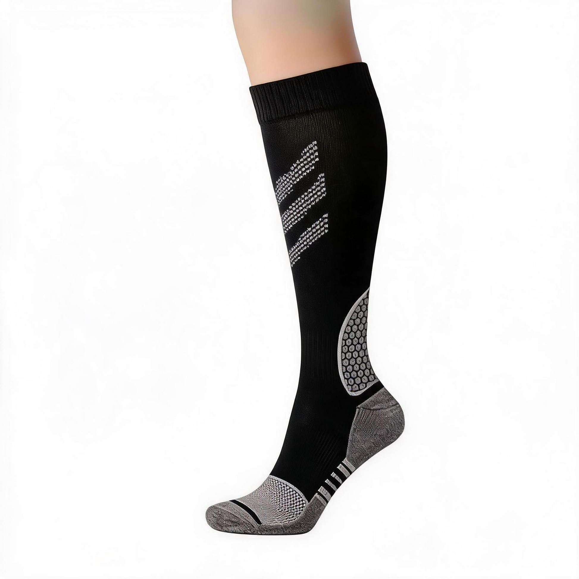 Gestreifte Kompressionsstrümpfe (6 Paar) - Grau - L/XL - image 1