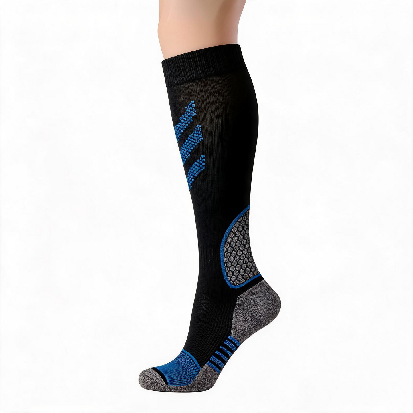 Gestreifte Kompressionsstrümpfe (6 Paar) - Blau - L/XL - image 5