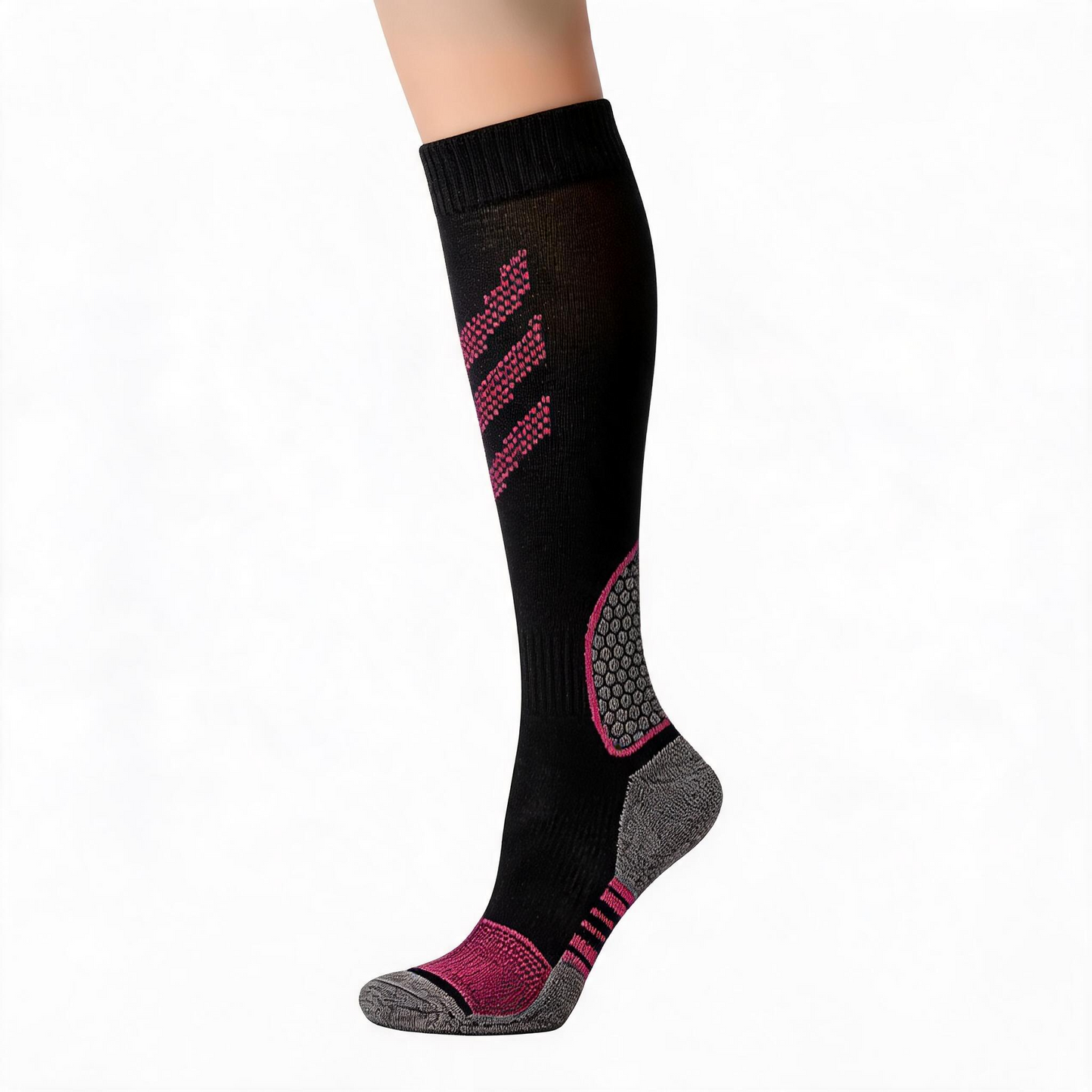 Gestreifte Kompressionsstrümpfe (6 Paar) - Rosa - L/XL - image 4