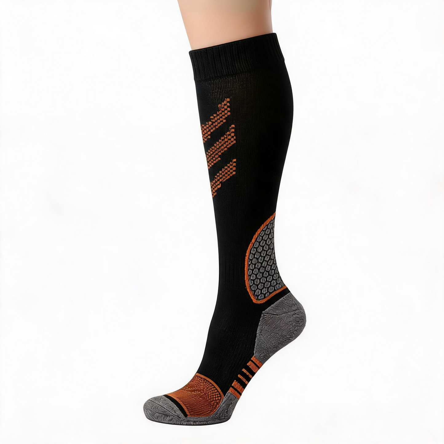 Gestreifte Kompressionsstrümpfe (6 Paar) - Orange - L/XL - image 6