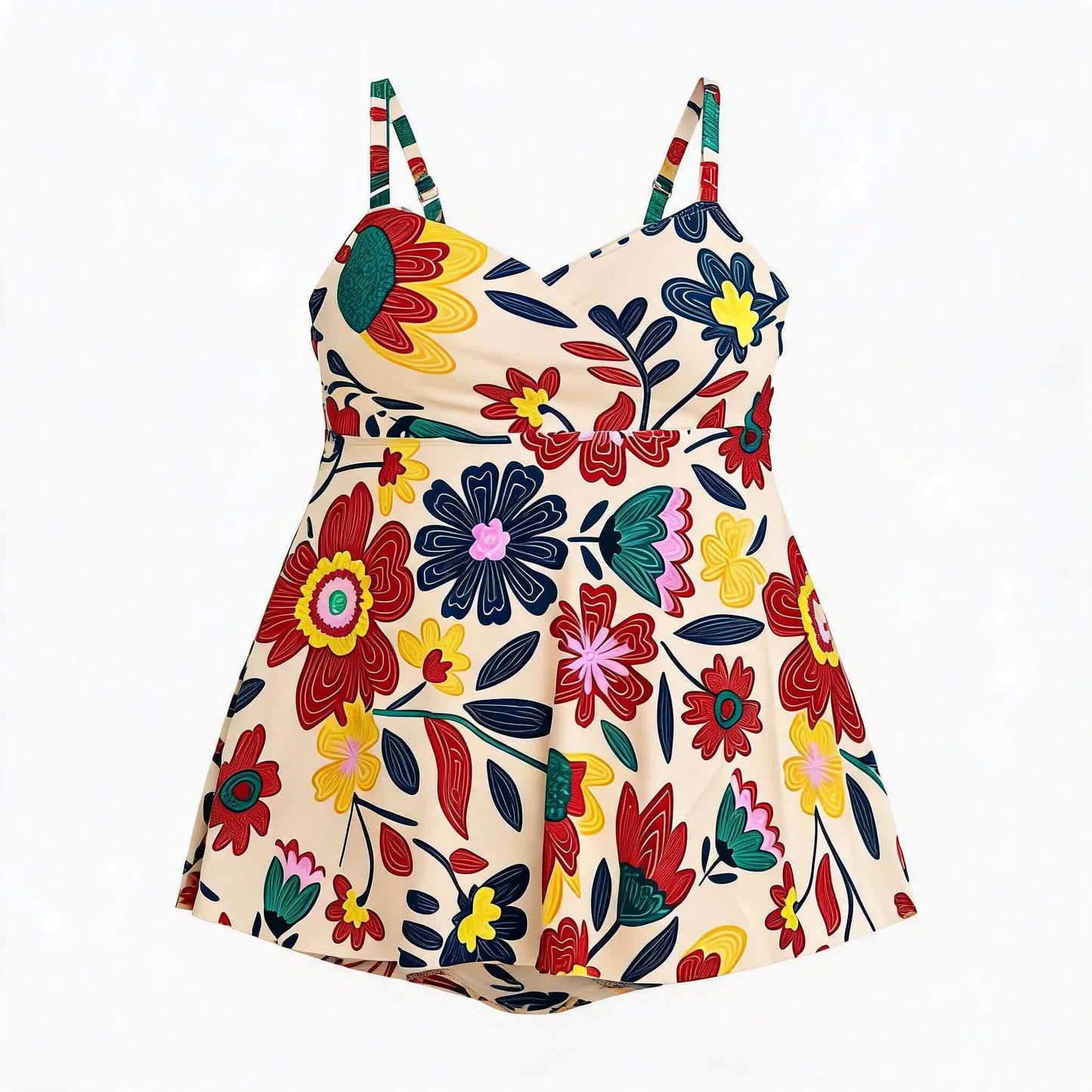 Zweiteiliges Badekleid im Retro-Paisley-Blumenmuster - image 8