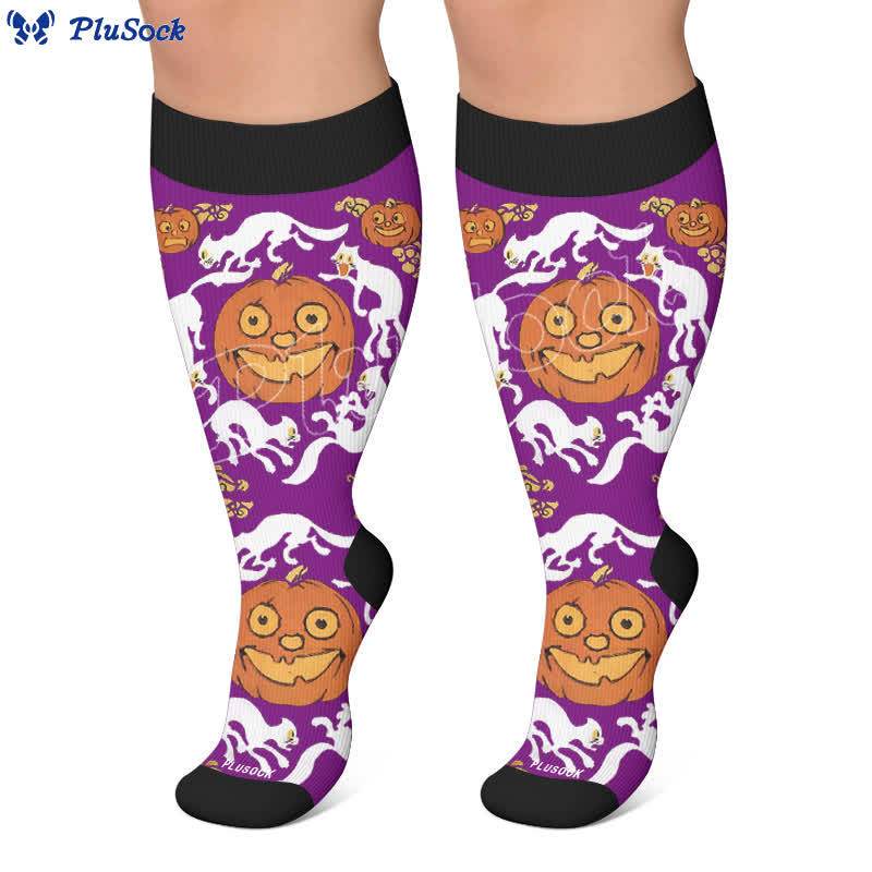 Halloween-Kürbis-Kompressionsstrümpfe in Übergröße - image 5