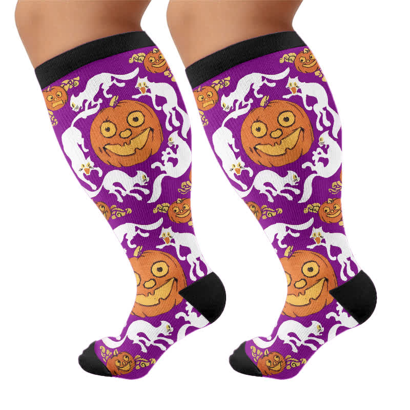 Halloween-Kürbis-Kompressionsstrümpfe in Übergröße - image 8