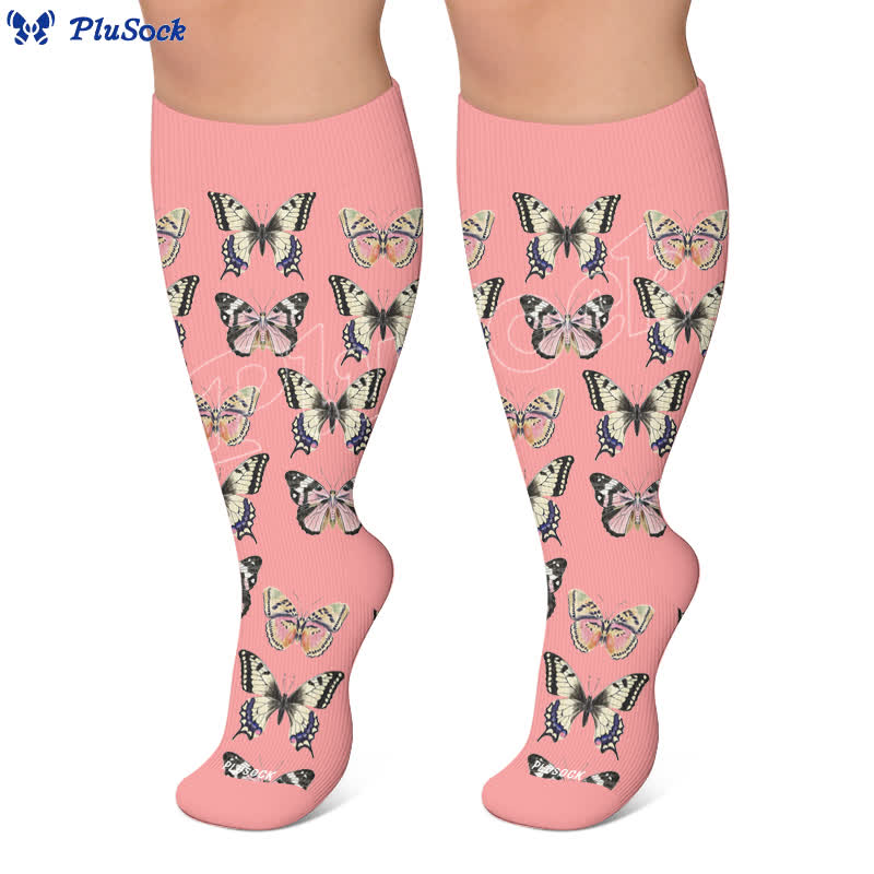 Plus Size Verspielte Schmetterlings-Kompressionsstrümpfe - image 5