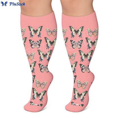 Plus Size Verspielte Schmetterlings-Kompressionsstrümpfe - image 5