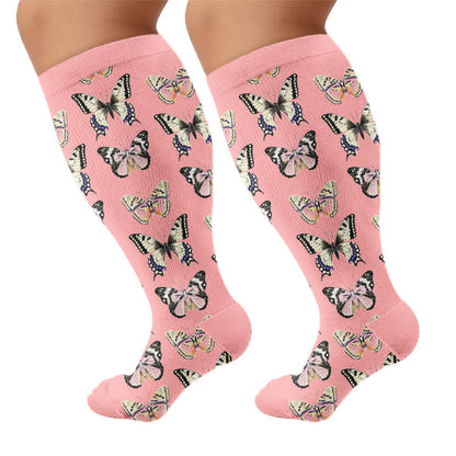 Plus Size Verspielte Schmetterlings-Kompressionsstrümpfe - image 8