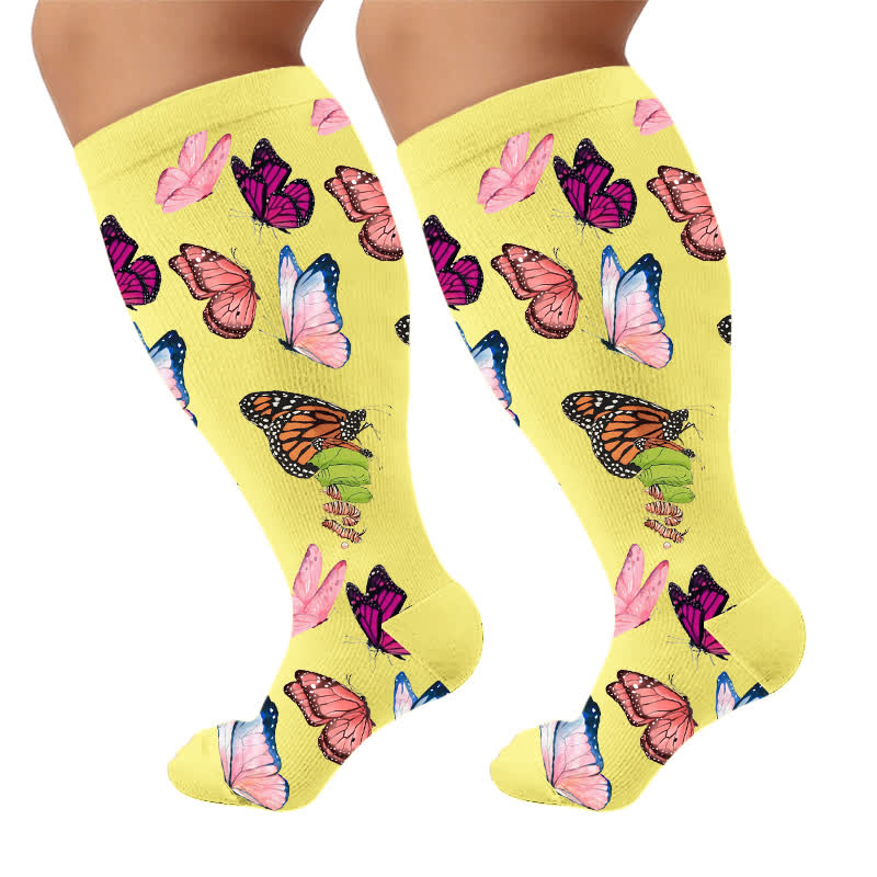 Plus Size Verspielte Schmetterlings-Kompressionsstrümpfe - image 9