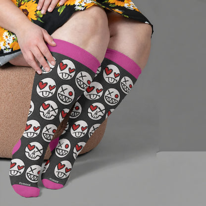 Kompressionsstrümpfe mit Totenkopf-Motiv in Übergröße - Schwarz (1 Paar) - 4XL - image 3