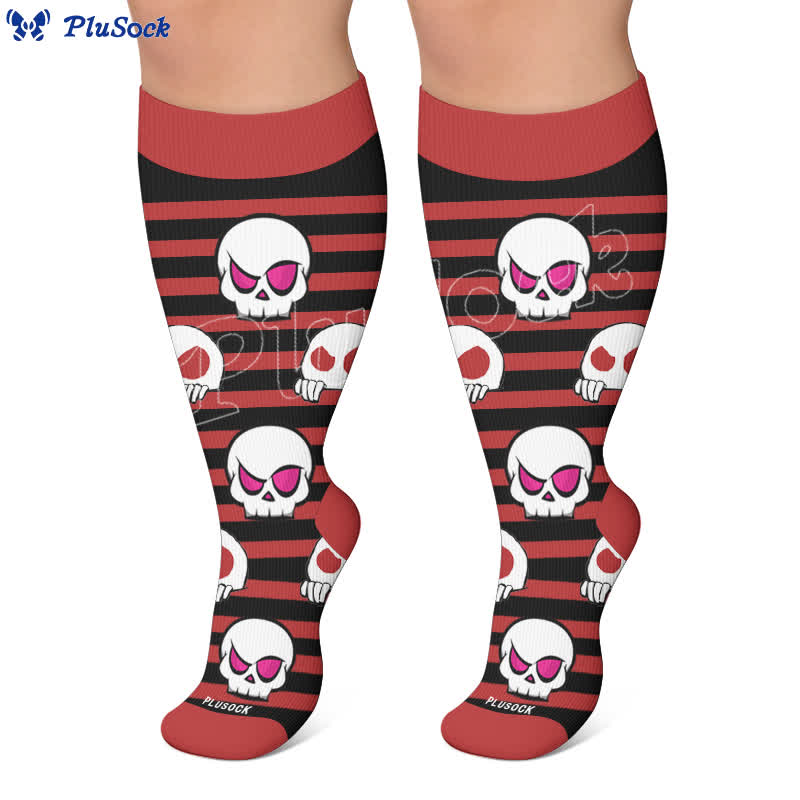 Kompressionsstrümpfe mit Totenkopf-Motiv in Übergröße - image 6