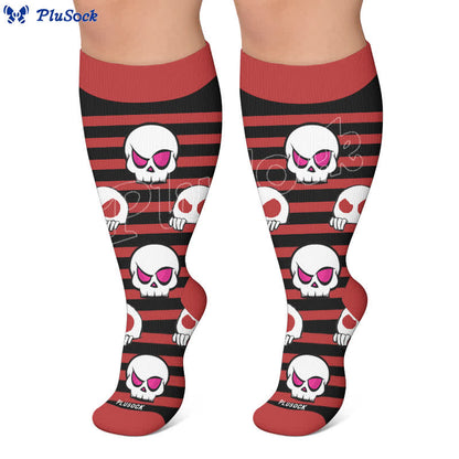 Kompressionsstrümpfe mit Totenkopf-Motiv in Übergröße - image 6