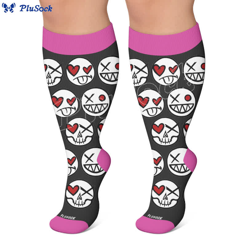 Kompressionsstrümpfe mit Totenkopf-Motiv in Übergröße - image 7