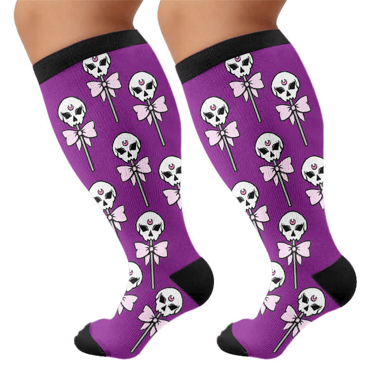 Kompressionsstrümpfe mit Totenkopf-Motiv in Übergröße - image 8