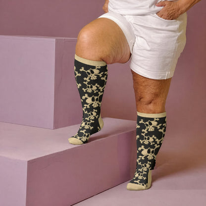 Kompressionsstrümpfe mit Schneckenkopf-Motiv in Übergröße - Aprikose (1 Paar) - 4XL - image 3