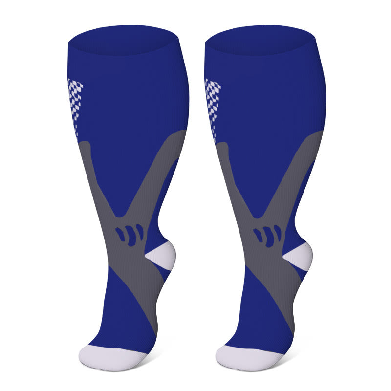 Kompressionsstrümpfe in Übergrößen, einfarbig, Größen 2XL-7XL - Blau - 7XL - image 19
