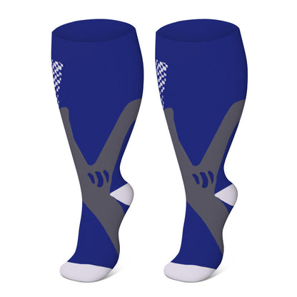 Kompressionsstrümpfe in Übergrößen, einfarbig, Größen 2XL-7XL - Blau - 7XL - image 19