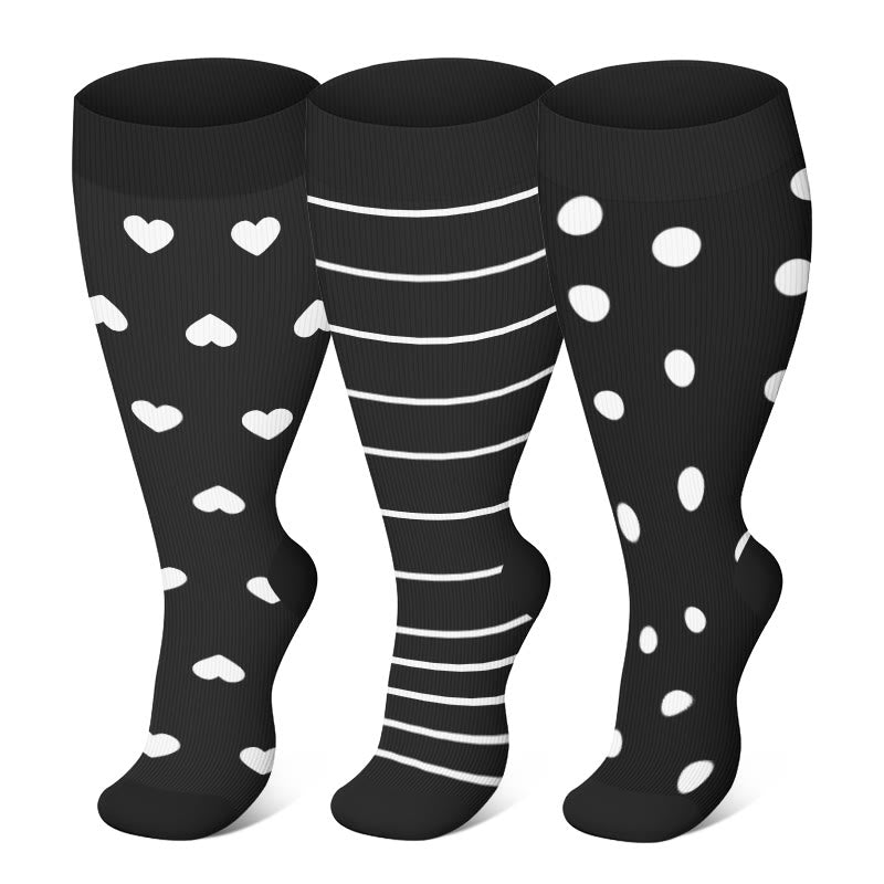 Kompressionsstrümpfe mit Polka-Dots in Übergröße - image 0