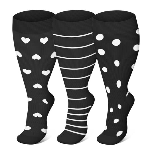 Kompressionsstrümpfe mit Polka-Dots in Übergröße - image 0