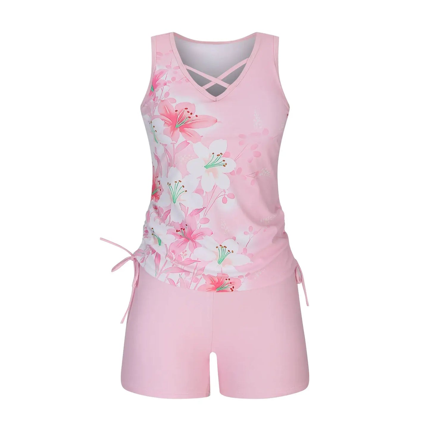 Tankini-Set mit Blumenmuster und gekreuzten Trägern - image 8