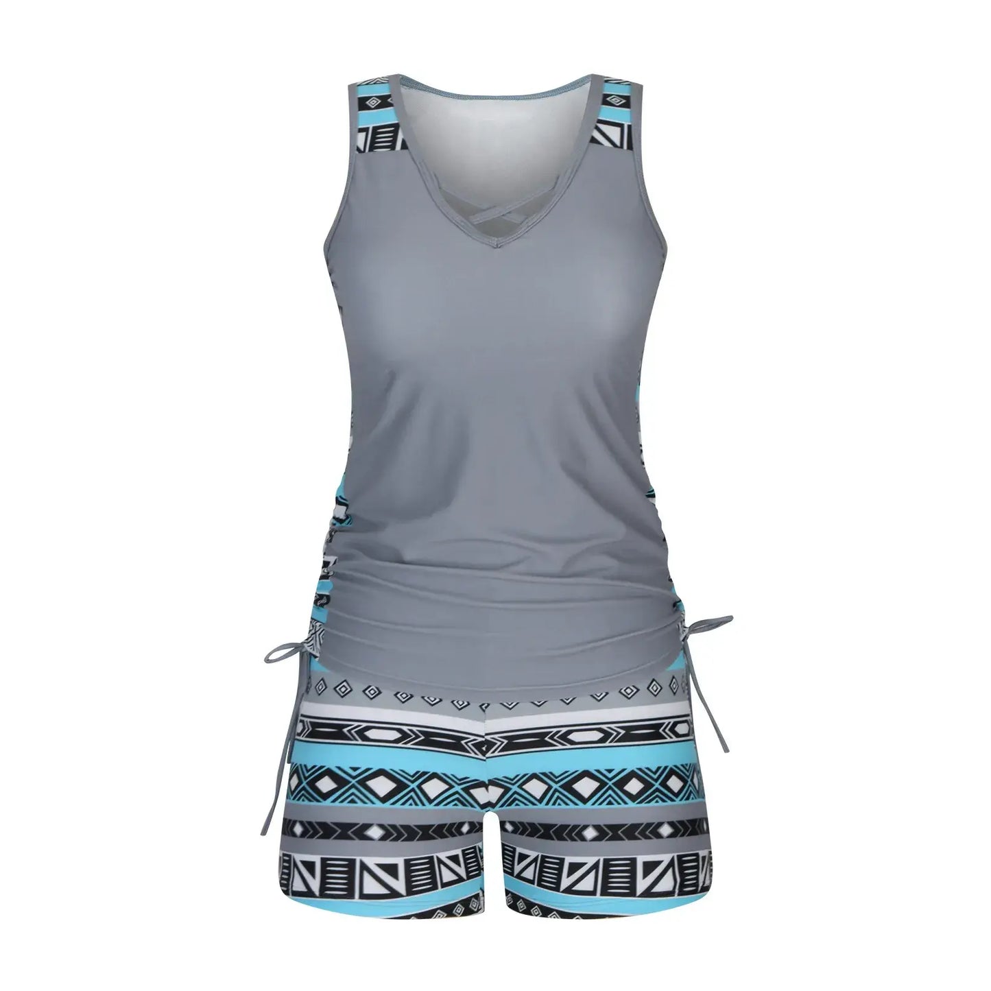 Tankini-Set mit Blumenmuster und gekreuzten Trägern - image 9
