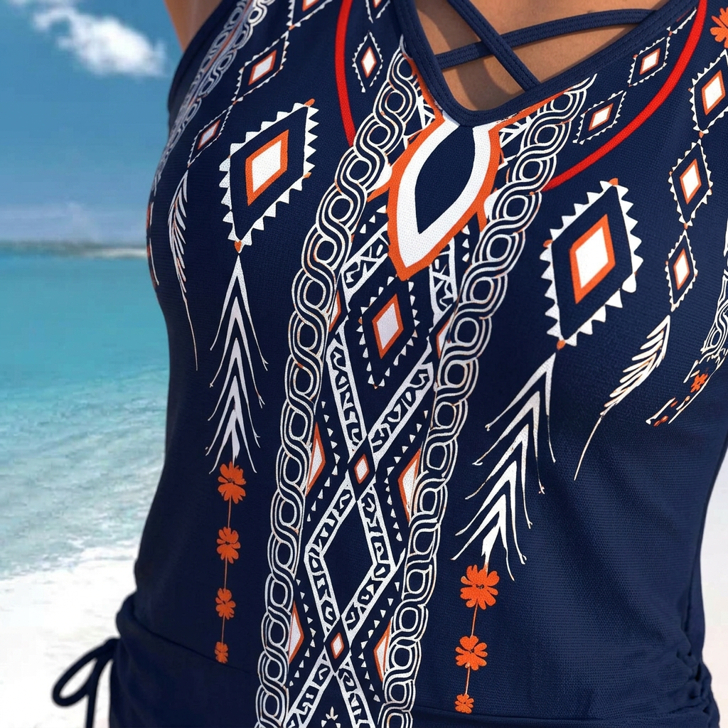 Tankini-Set mit Blumenmuster und gekreuzten Trägern - image 5