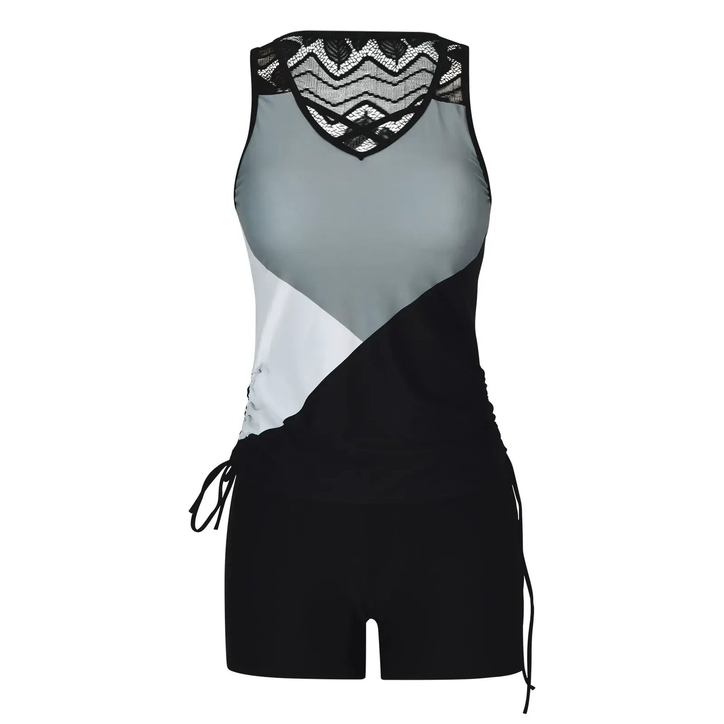 Geometrisches Tankini-Set mit Kreuzmuster - image 9