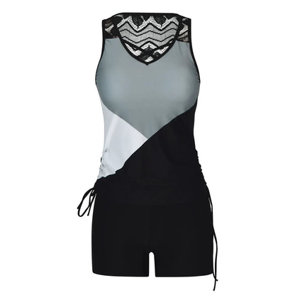 Geometrisches Tankini-Set mit Kreuzmuster - image 9