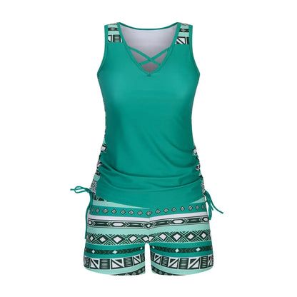 Geometrisches Tankini-Set mit Kreuzmuster - image 12