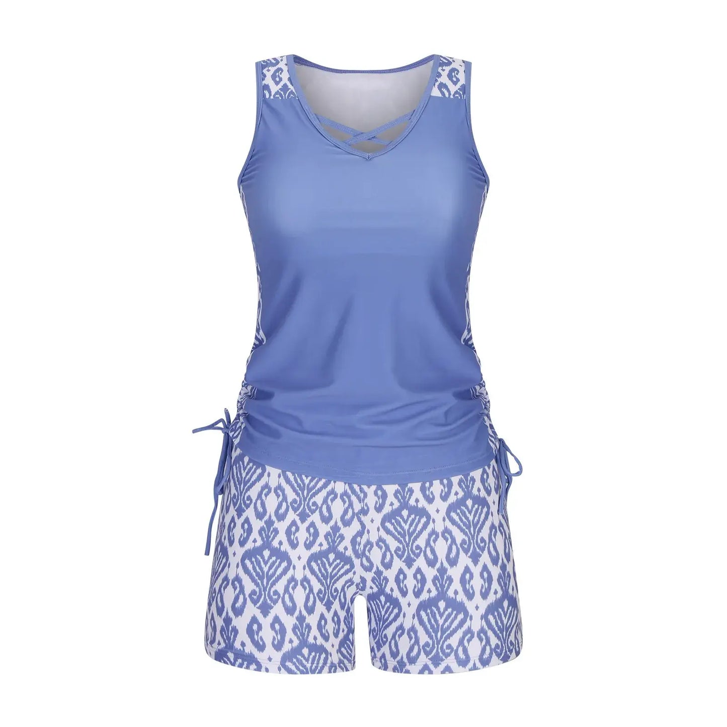 Geometrisches Tankini-Set mit Kreuzmuster - image 10