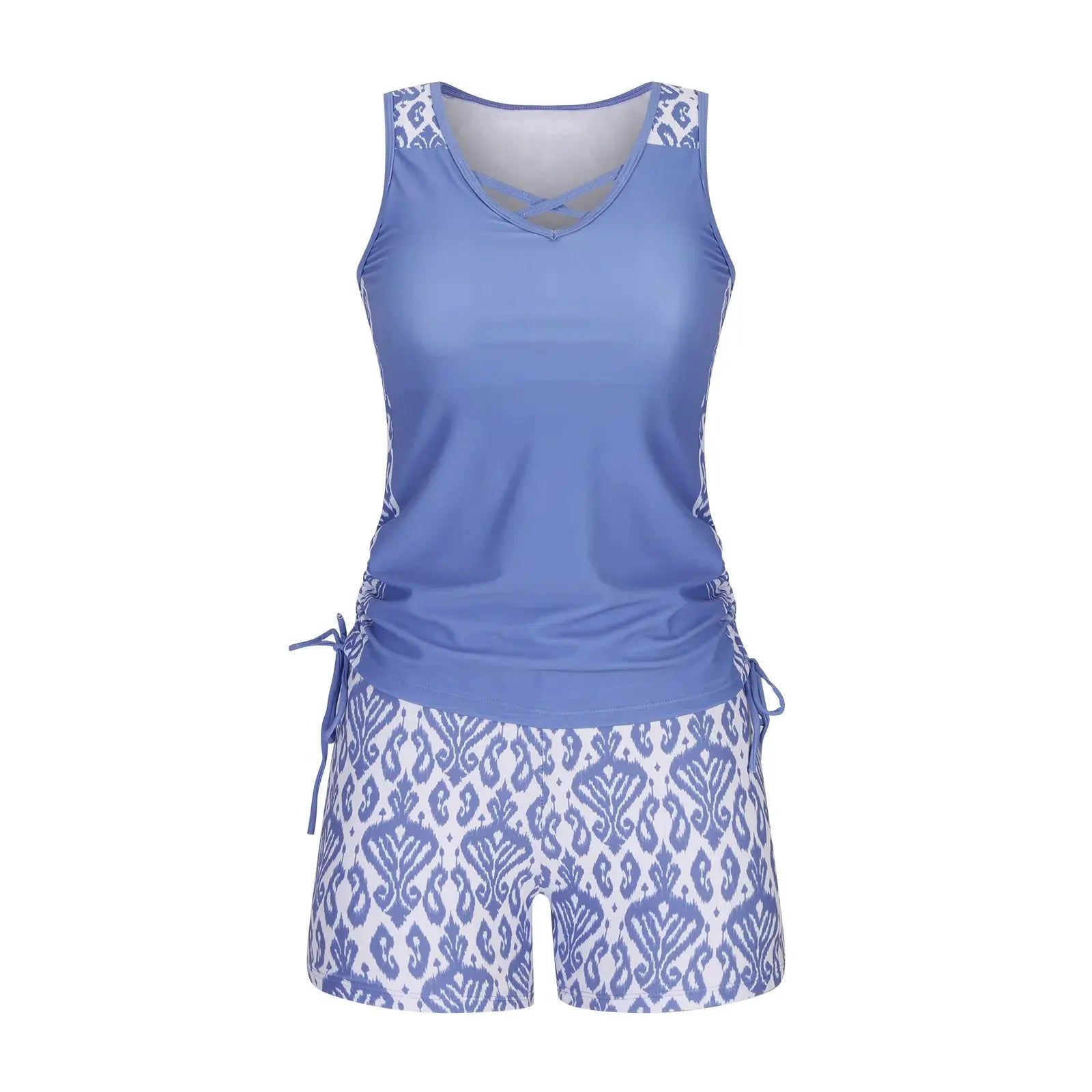 Geometrisches Tankini-Set mit Kreuzmuster - image 10