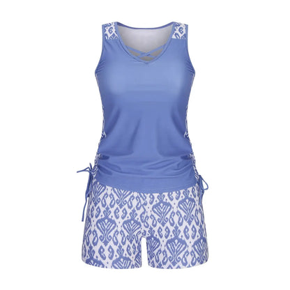 Geometrisches Tankini-Set mit Kreuzmuster - image 10